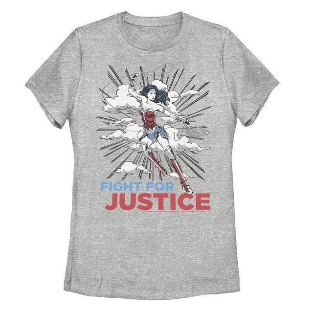 Juniors DC Comics Wonder Woman Fight for Justice Graphic Tee, Girls Athletic Grey Product Image