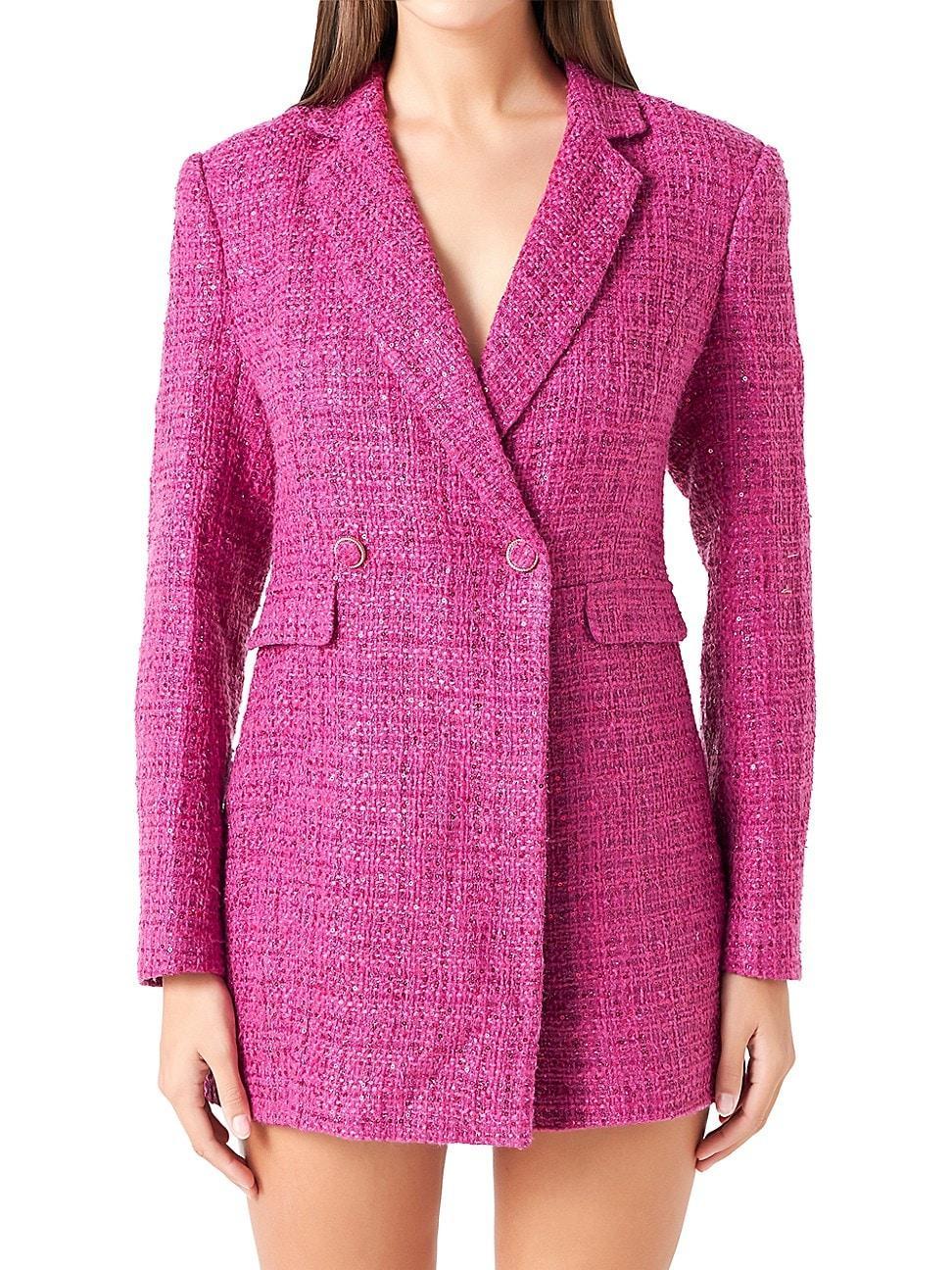 Womens Tweed Blazer Romper Product Image