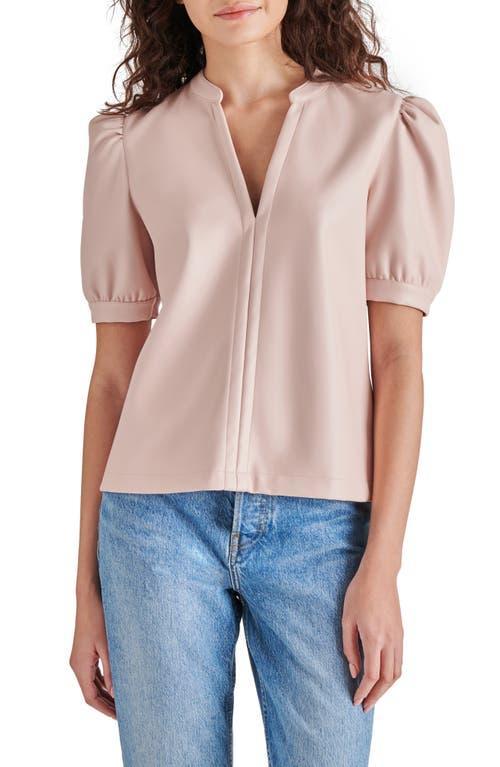 Steve Madden Jane Puff Sleeve Faux Leather Top Product Image