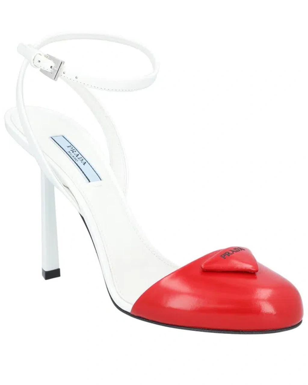 Logo Leather Pump In White Product Image