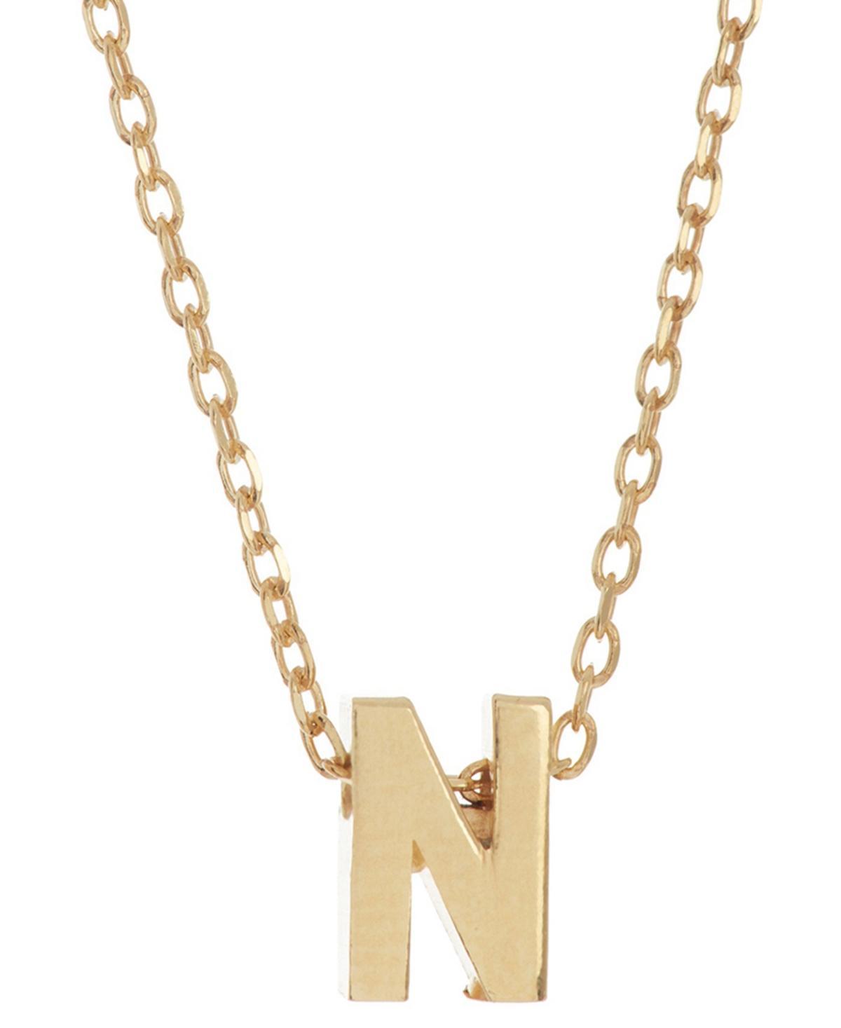 Adornia 14k -Plated Mini Initial Pendant Necklace, 16 + 2 extender - M Product Image