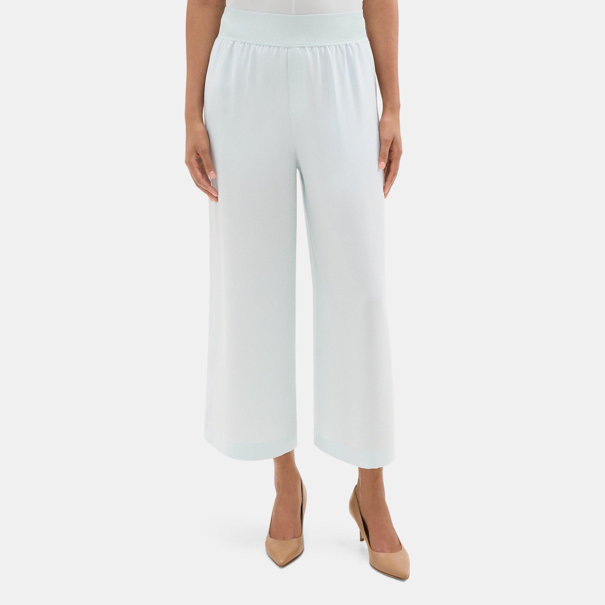 Crepe Cropped Pull-On Pant | Theory Outlet Product Image