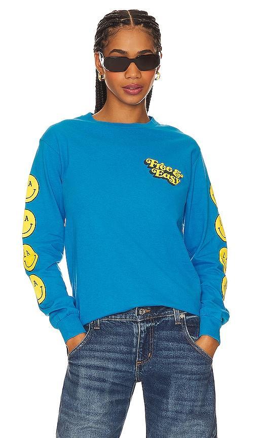 Free & Easy Be Happy Long Sleeve Tee Size M. Product Image