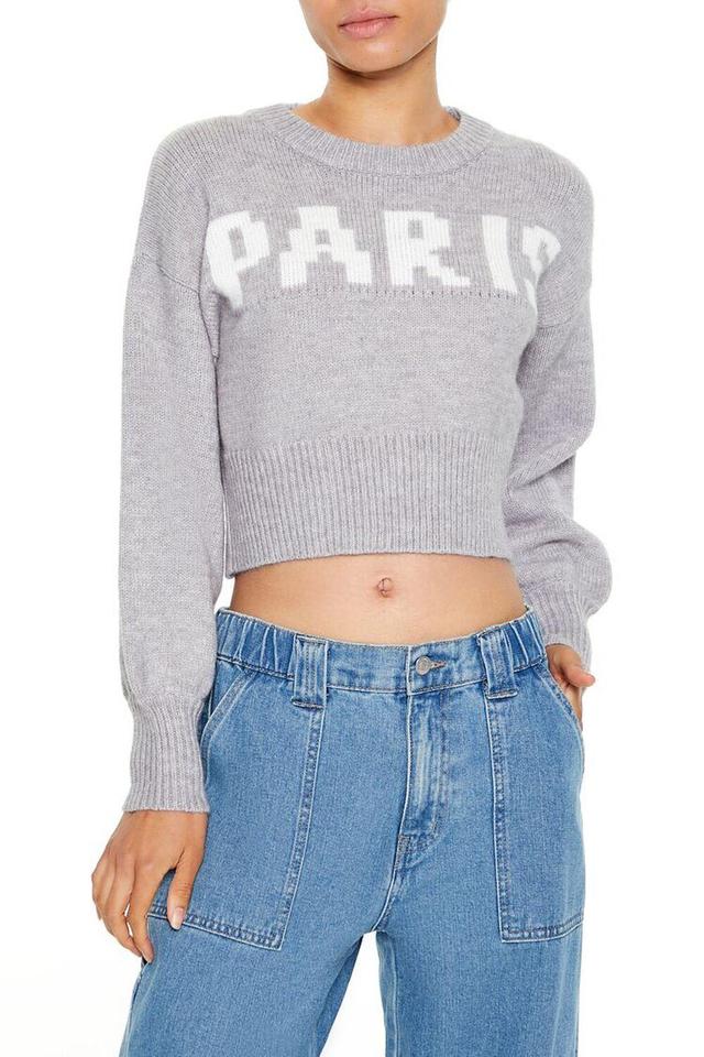 Paris Graphic Cropped Sweater | Forever 21 Product Image