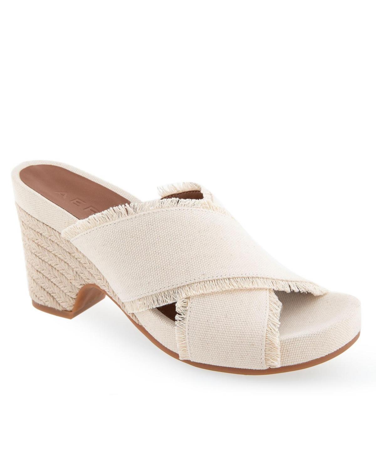 Aerosoles Madina Womens Leather Wedge Sandals Product Image