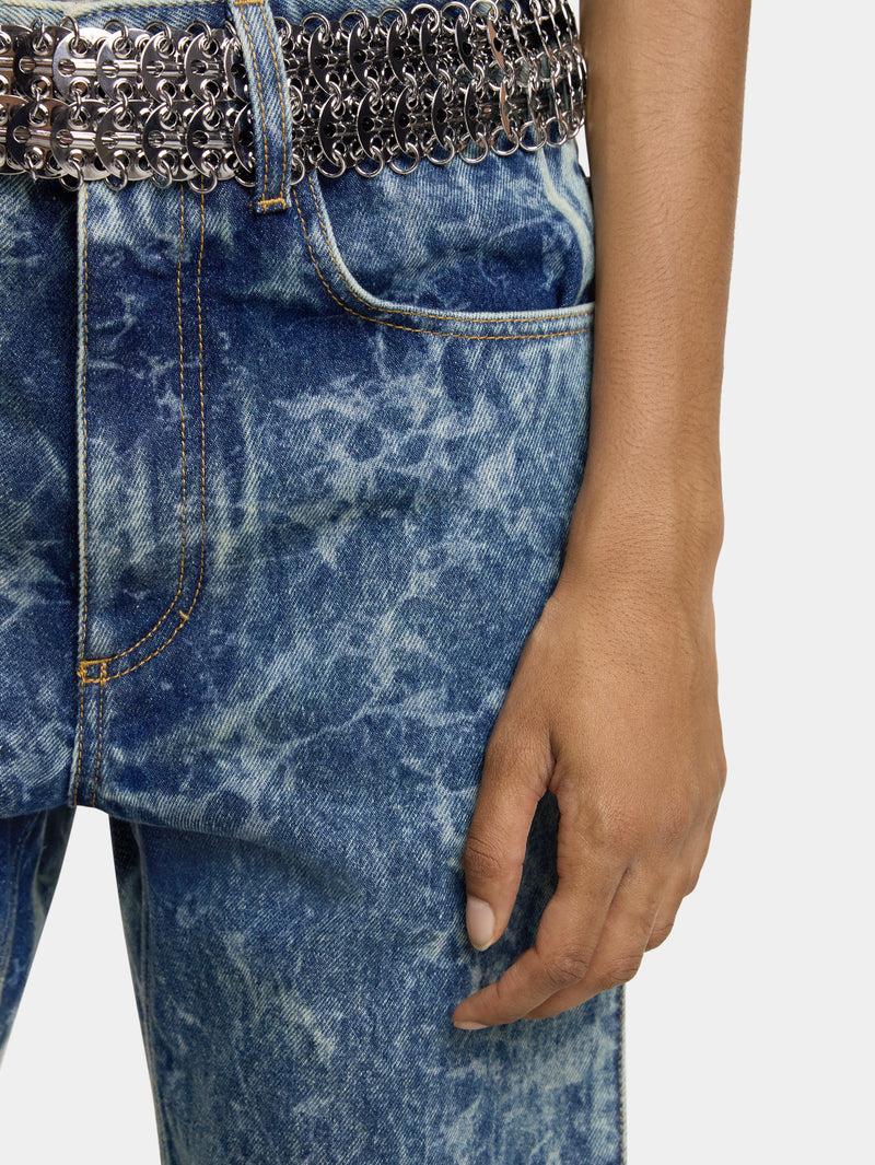 WIDE-LEG JEANS IN WASHED DENIM Product Image