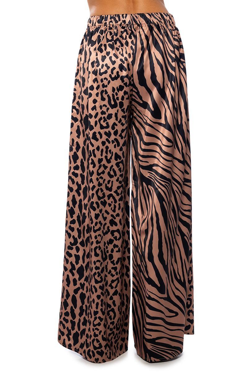 INTO THE NIGHT WIDE LEG PULL ON PANT IN BROWN MULTI Product Image