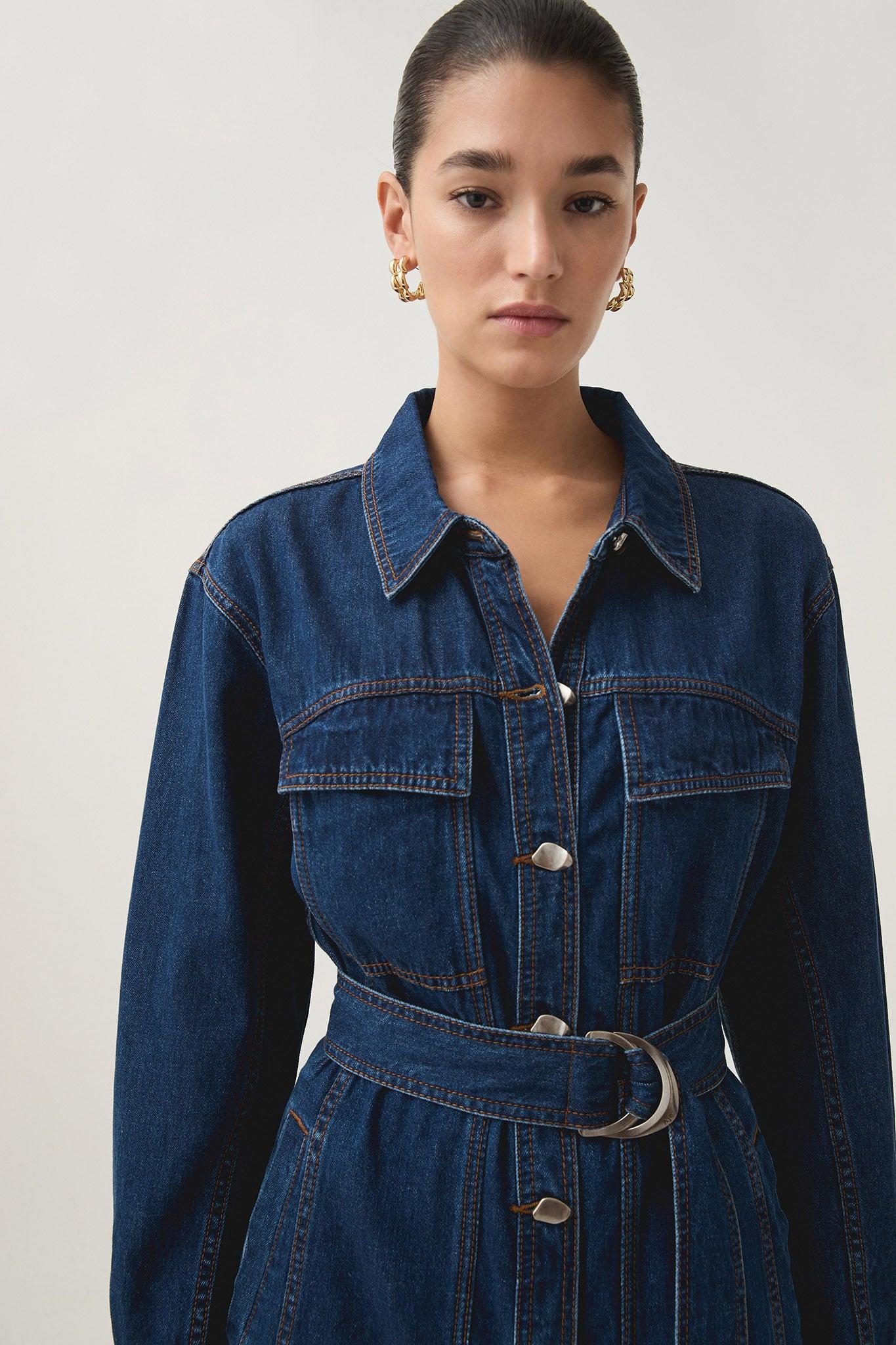 Neo Denim Midi Dress Product Image