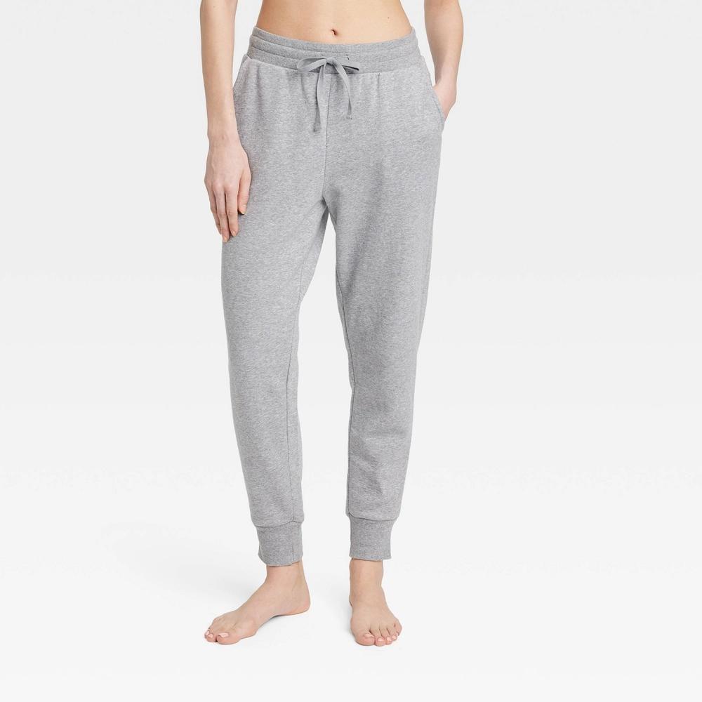 Womens Fleece Lounge Jogger Pants - Colsie Gray S Product Image