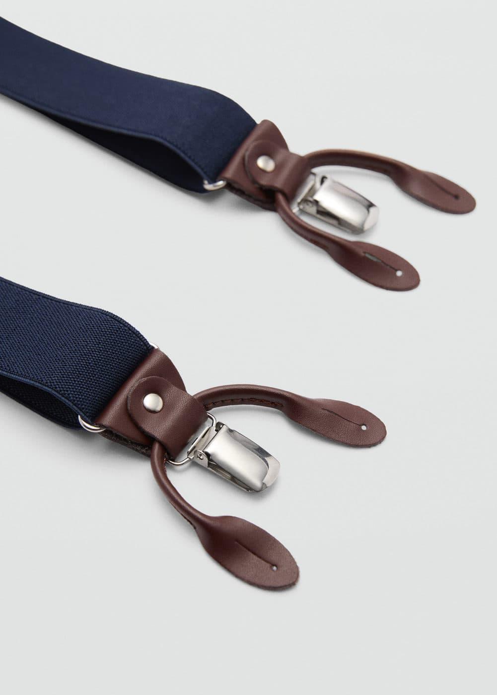 Adjustable elastic straps with leather details - Men | MANGO USA Product Image