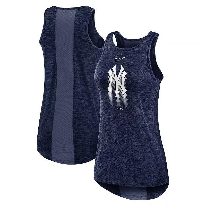 Womens Nike New York Yankees Logo Fade High Neck Performance Tank Top Blue Product Image