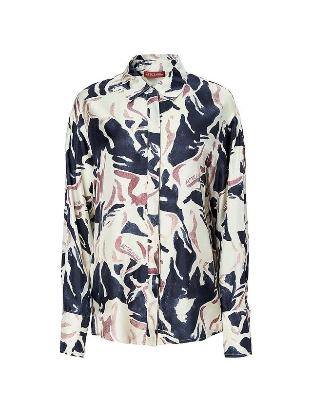 Womens Patricia Geometric Satin Blouse Product Image