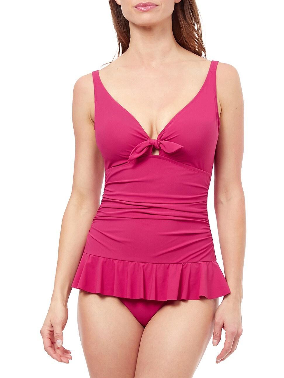 Womens Dandy Bow-Tie V-Neck Tankini Product Image