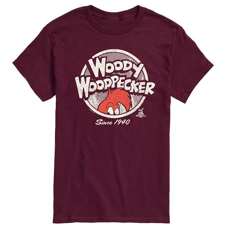 Mens Woody Woodpecker Vintage Logo Graphic Tee Dark Grey Product Image