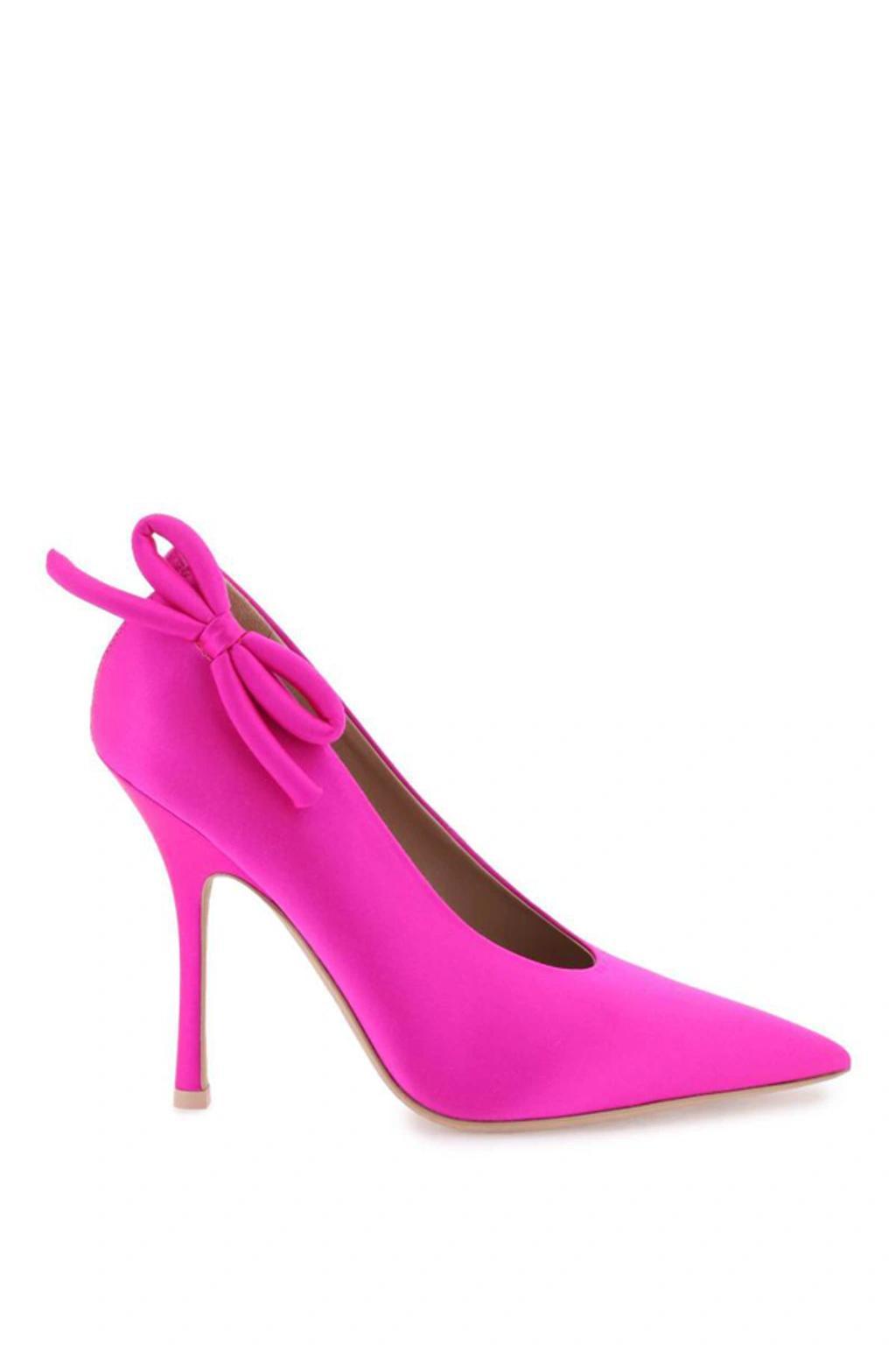 VALENTINO GARAVANI Nite-out 110 Bow-detailed Cutout Satin Pumps In Pink Product Image