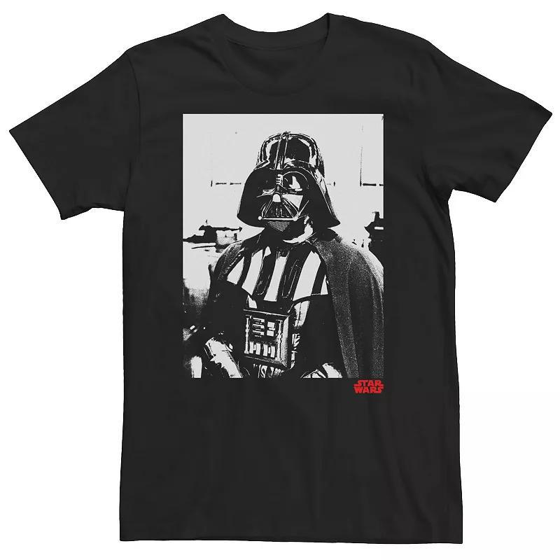 Big & Tall Star Wars Darth Vader Fade White Contrast Tee, Mens Product Image