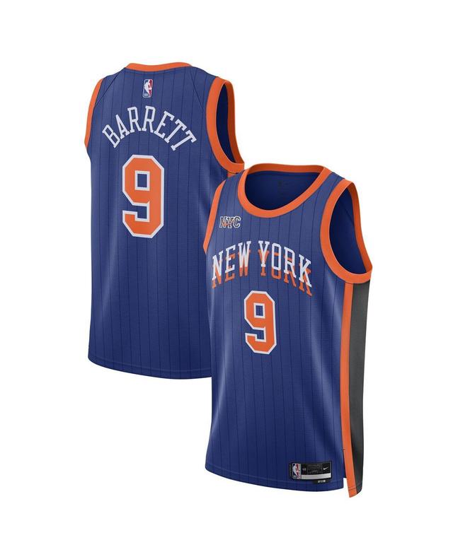 Men's and Women's RJ Barrett Blue New York Knicks 2023/24 Swingman Jersey - City Edition Product Image