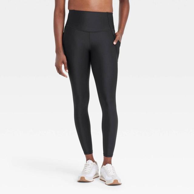 Womens Effortless Support High-Rise Pocketed 7/8 Leggings - All In Motion Black M Product Image