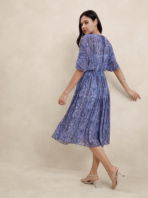 Chiffon Pleated Midi Dress Product Image