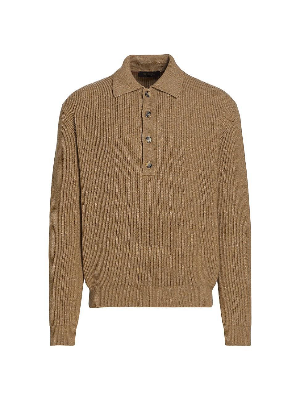 Mens Coarsehair Cashmere Polo Sweater Product Image