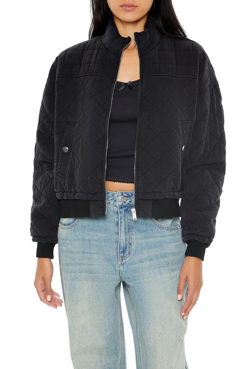 Quilted Zip-Up Bomber Jacket | Forever 21 Product Image