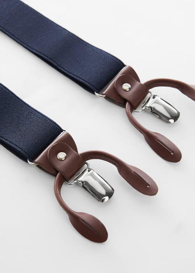 MANGO MAN - Adjustable elastic straps with leather details - One size - Men Product Image