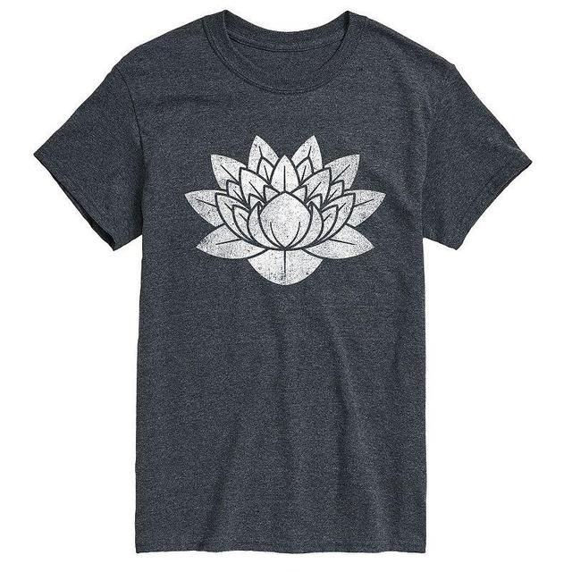 Big & Tall Lotus Flower Tee, Mens Dark Grey Product Image