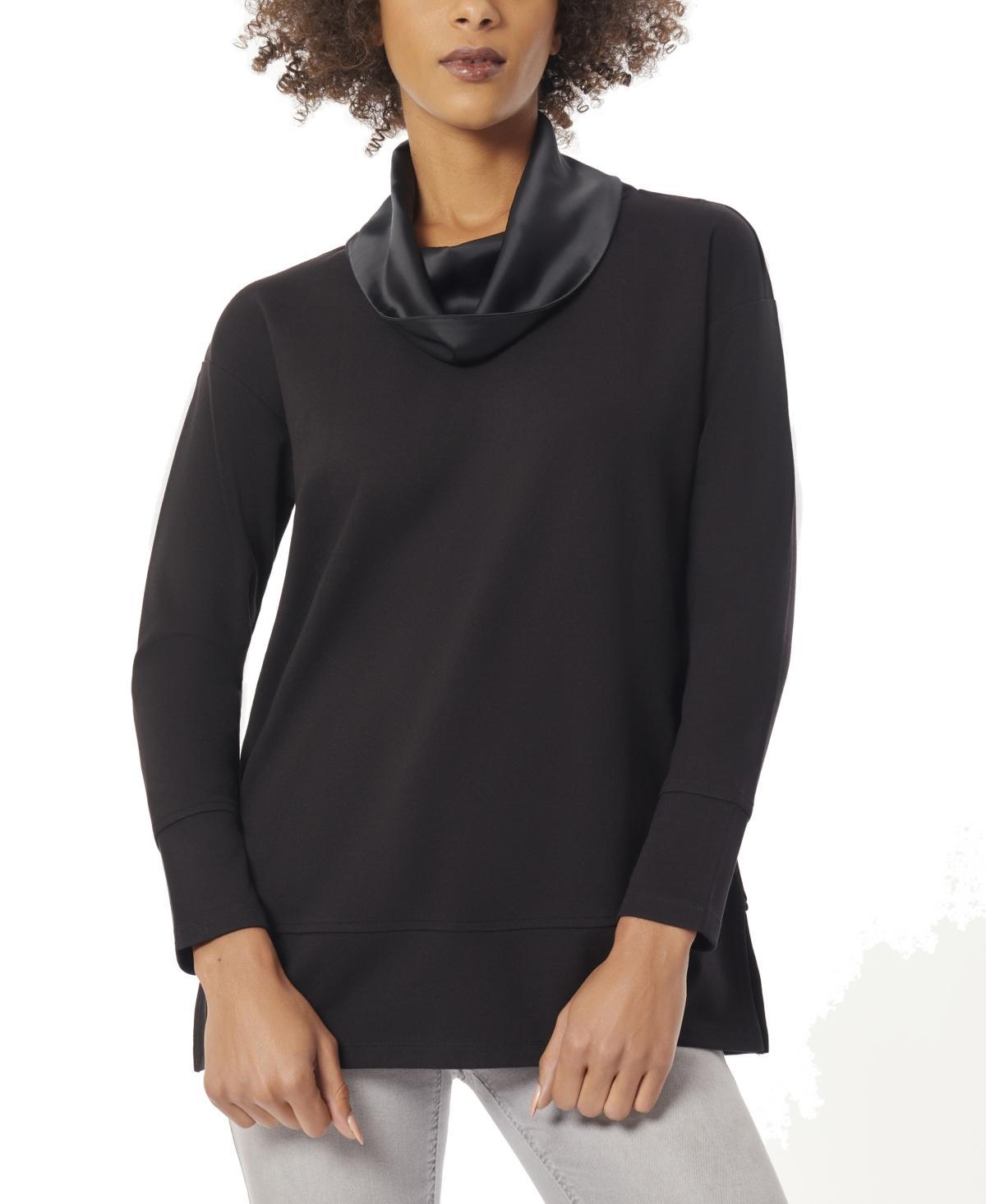 Jones New York Womens Serenity Satin Cowl-Neck Knit Tunic Product Image