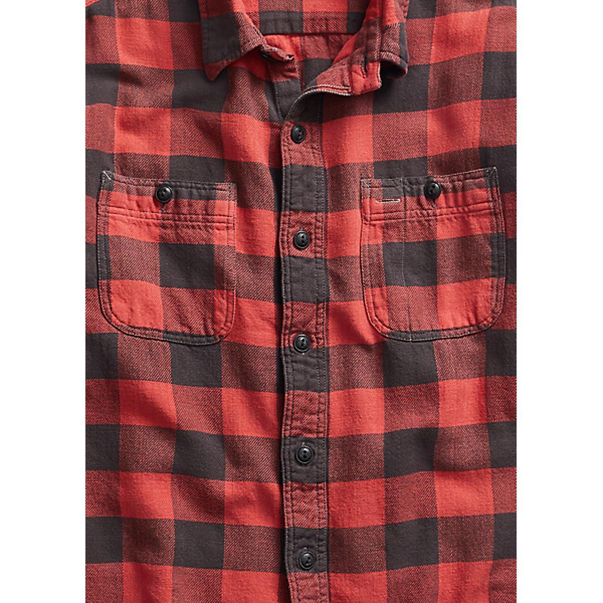 Plaid Twill Workshirt Red Black Product Image