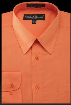 Basic Dress Shirt Regular Fit in Orange Product Image