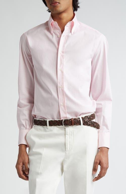 Brunello Cucinelli Classic Fit Cotton Twill Button-Down Shirt Product Image