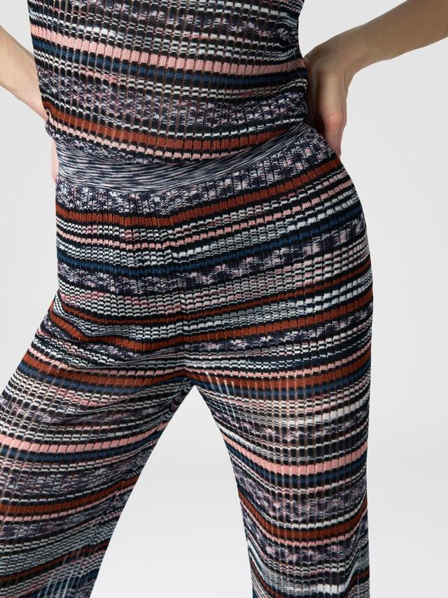 Ribbed trousers in slub viscose knit Multicoloured | Missoni Product Image