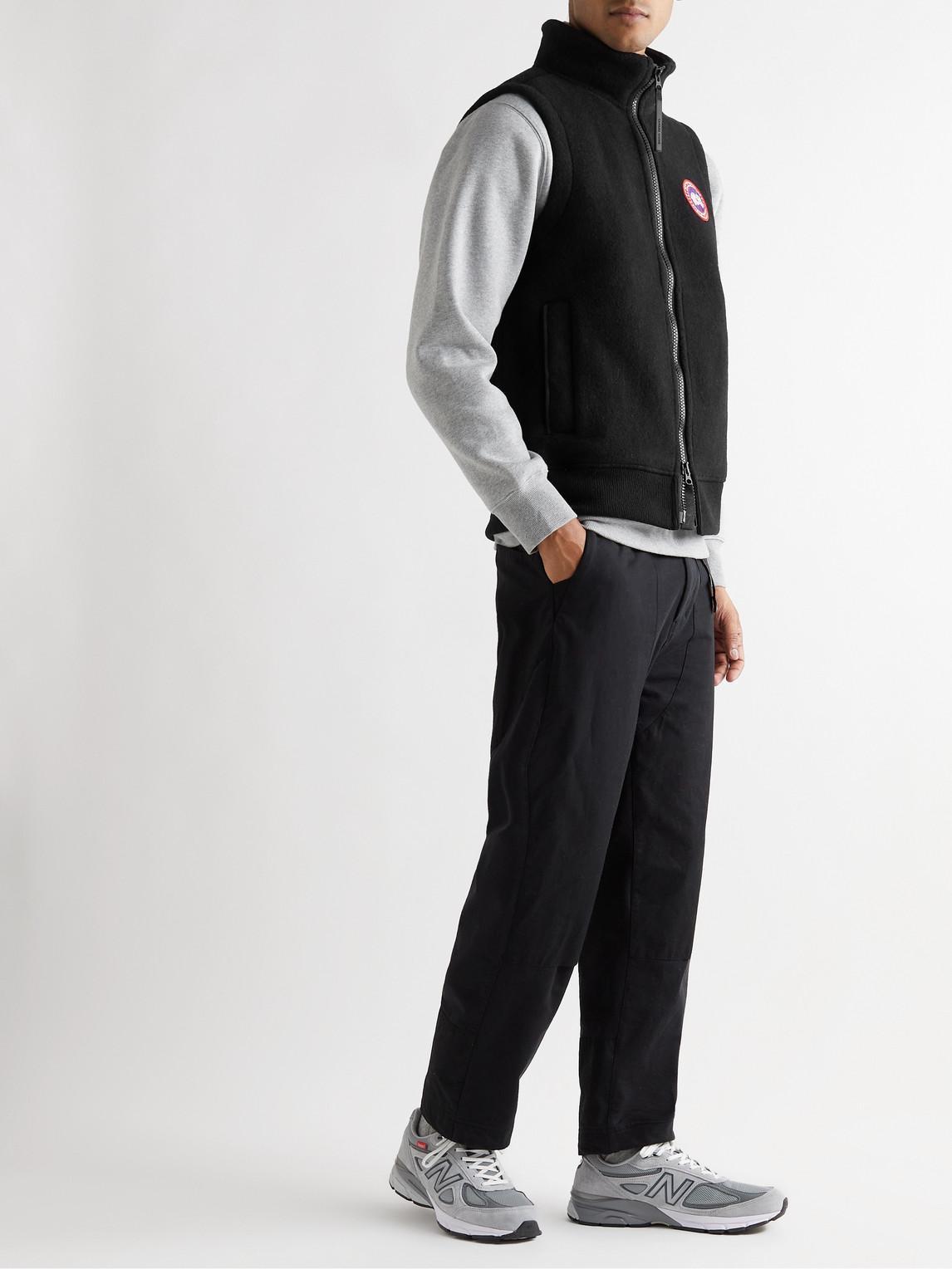 CANADA GOOSE Mersey Logo-appliquéd Recycled Wool-blend Fleece Gilet In Black Product Image