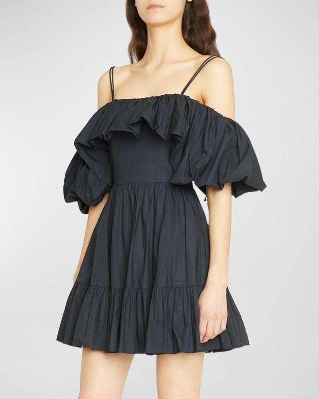 Lila Off-the-Shoulder Cotton Poplin Mini Dress Product Image