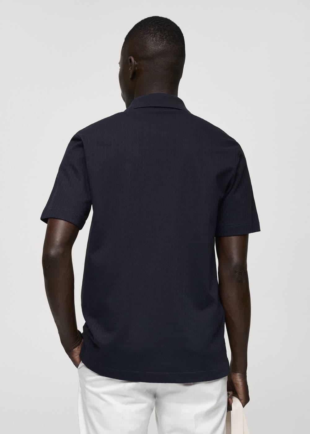 MANGO MAN - Micro-structure regular-fit cotton polo shirt dark navyMen Product Image