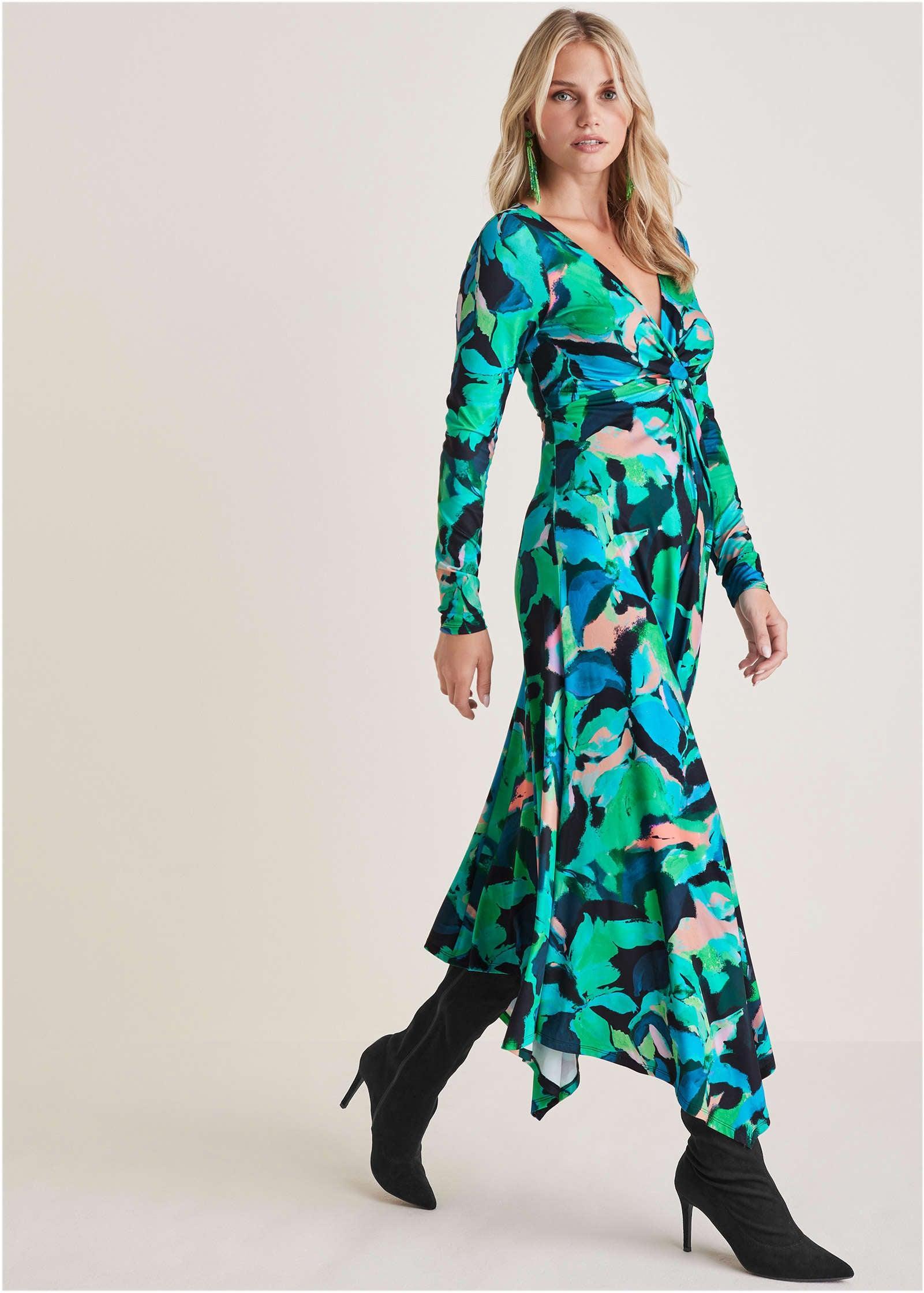 Plunge Twist Maxi Dress - Brushed Petals Product Image