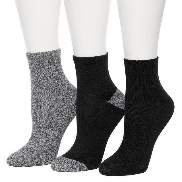 Womens Cuddl Duds Everyday 3-Pack Ankle Socks Product Image