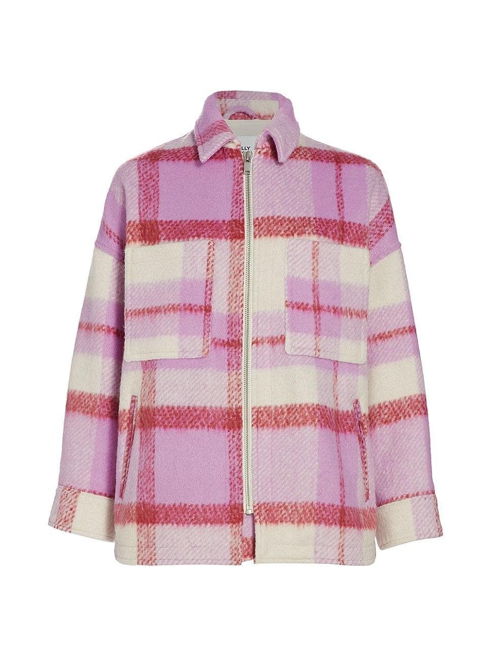 Womens Ophelia Wool-Blend Plaid Shirt Jacket Product Image