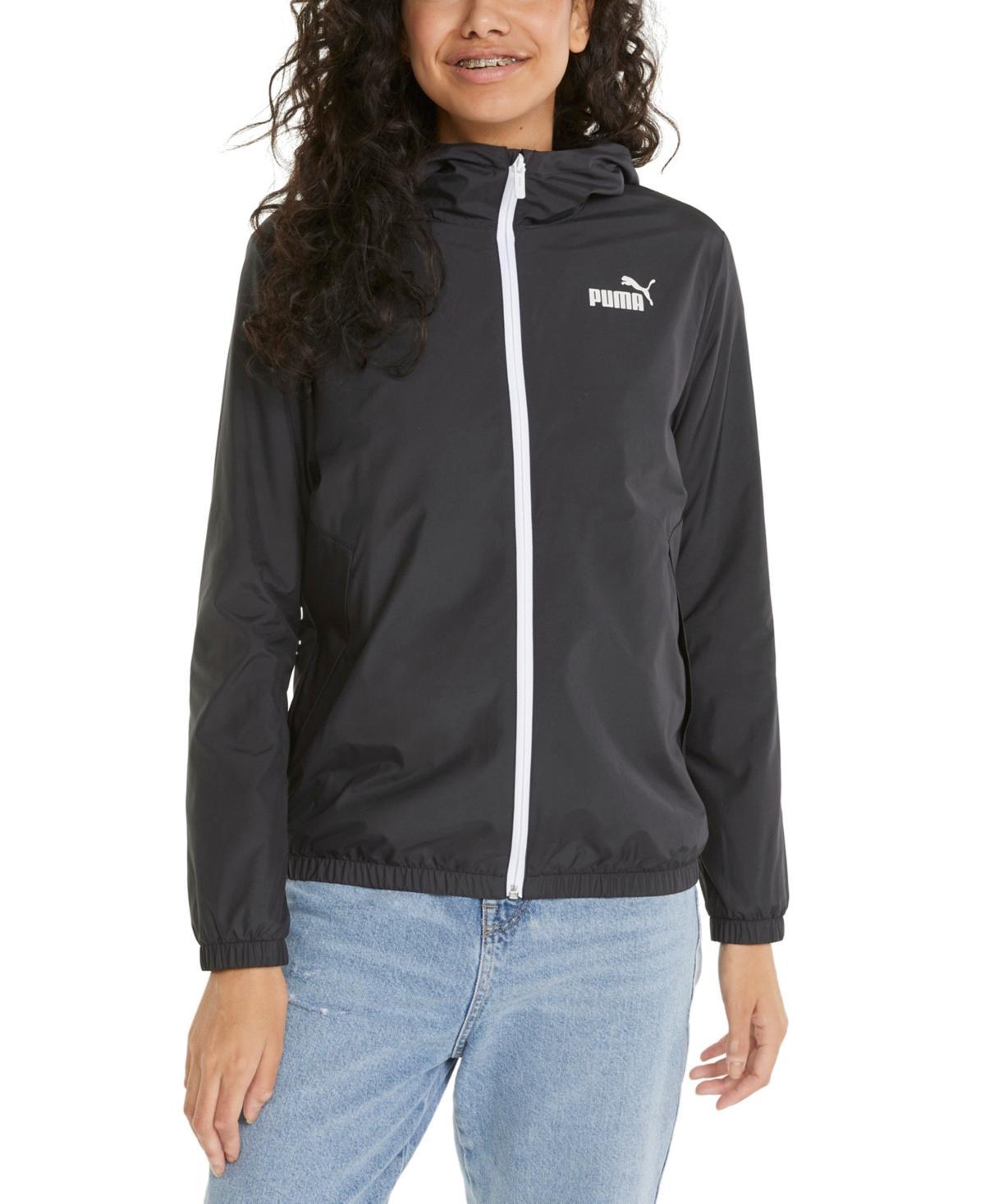 Puma Womens Essentials Solid Windbreaker Zip-Front Jacket Product Image