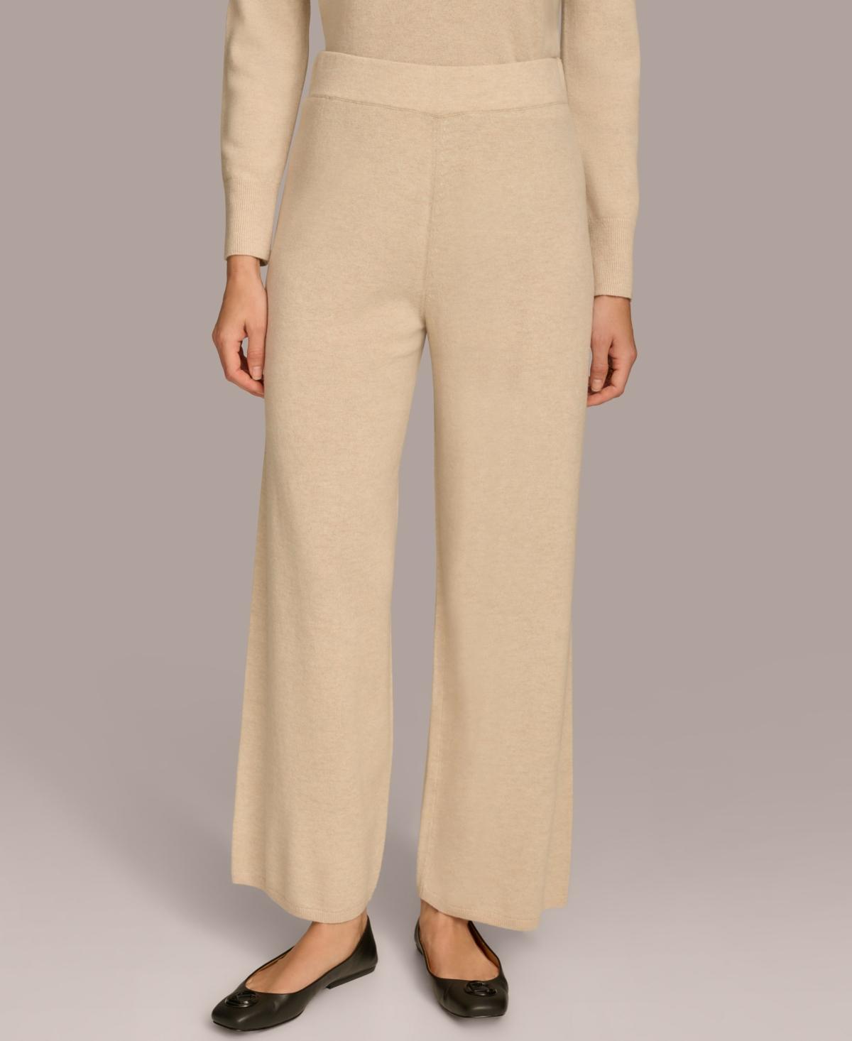 Donna Karan New York Womens Cashmere-Blend Wide-Leg Pants Product Image