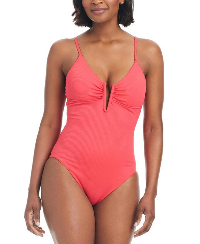 Bar Iii Womens V-Wire Plunge-Neck One-Piece Swimsuit, Created for Macys Product Image