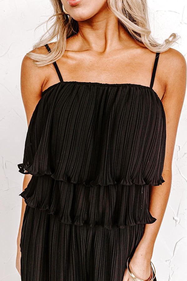 Visiting Italy Pleated Top In Black Product Image