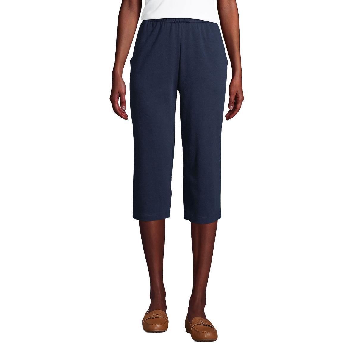 Womens Lands End Sport High Waist Pull-On Capri Pants Blue Product Image