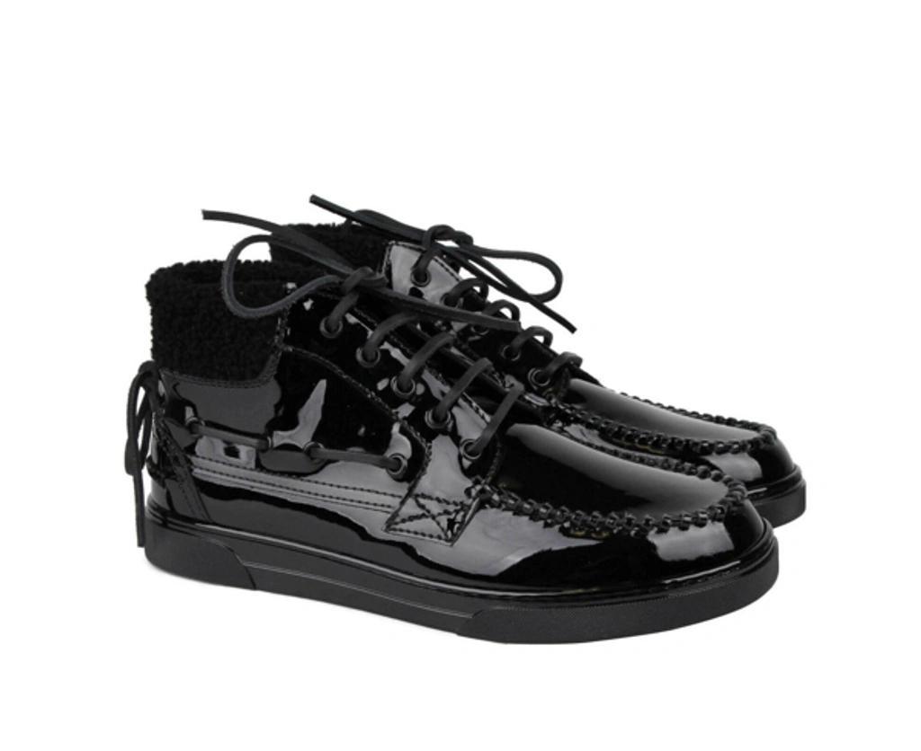 Men's Black Patent Leather Hi Top Sneakers (40 Eu / 7 Us) Product Image