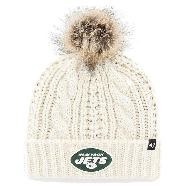 Womens 47 Cream New York Jets Meeko Cuffed Knit Hat with Pom Product Image