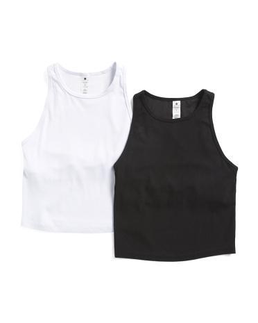 2pk Heavenly Ribbed Stacy Crop Tanks With Shelf Bra for Women Product Image