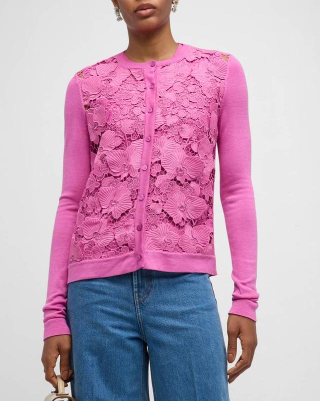 Orchid Guipure Inset Cardigan Product Image