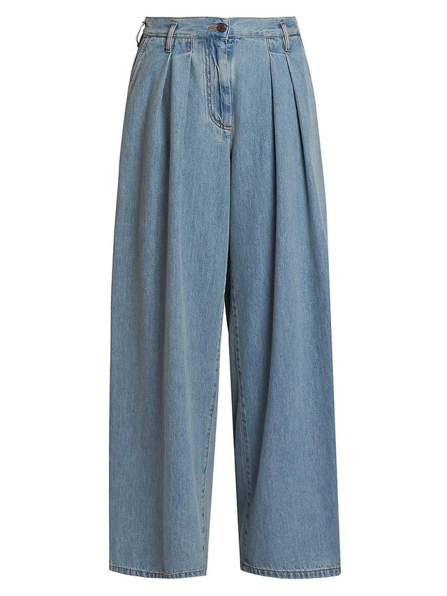 Womens Pamplona Pleated Denim Pants Product Image