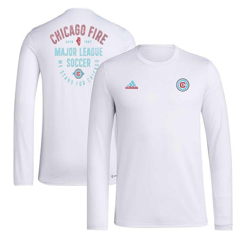 Mens adidas White Chicago Fire Local Stoic AEROREADY Long Sleeve T-Shirt Product Image