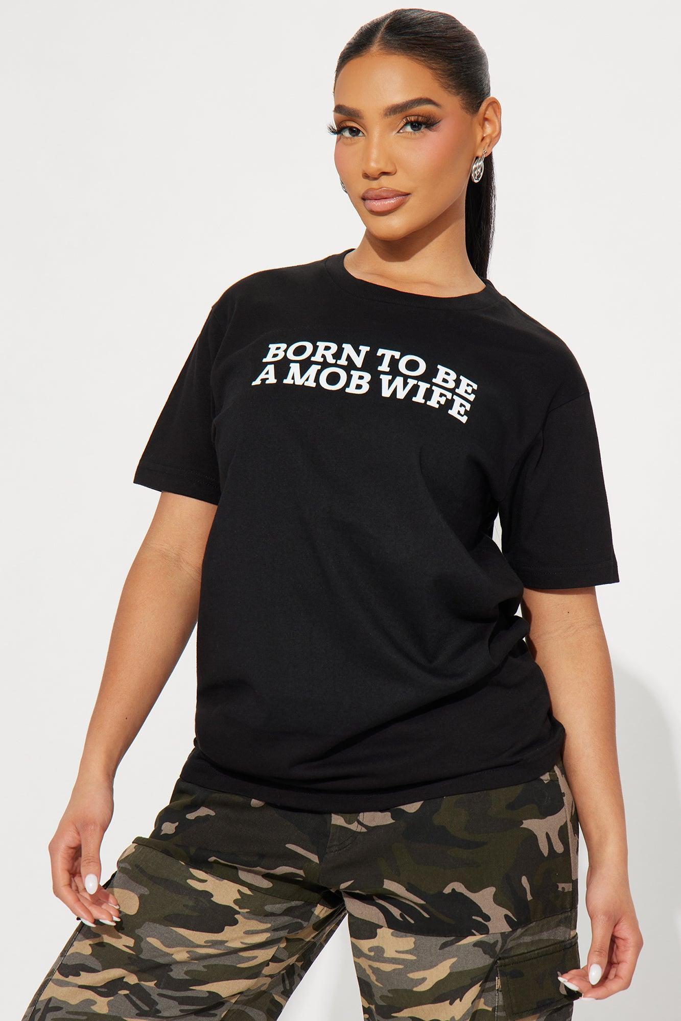 Born To Be A Mob Wife Tee - Black Product Image